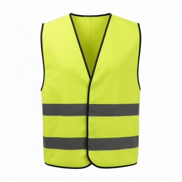 High-visibility reflective safety vest, front view