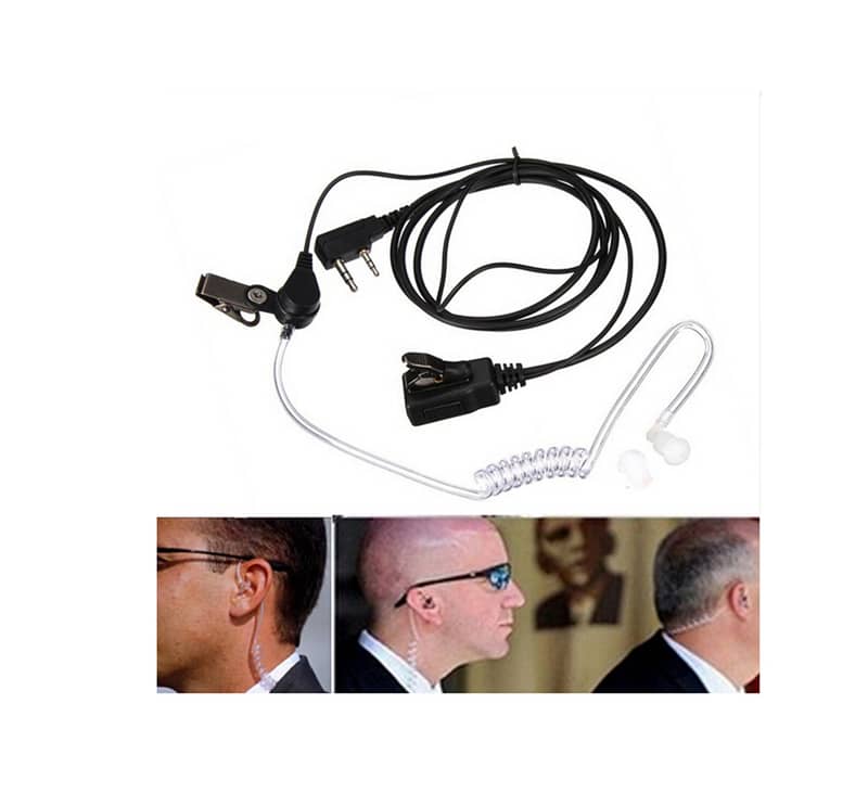 Air tube earpiece handsfree headset for walkie talkie