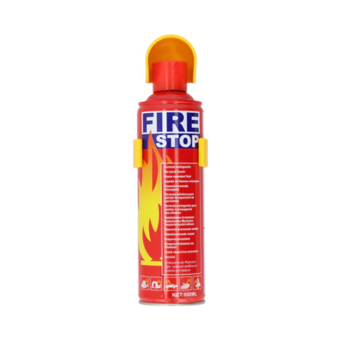 Fire extinguisher spray in use