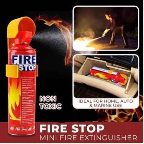 Fire extinguisher spray packaging