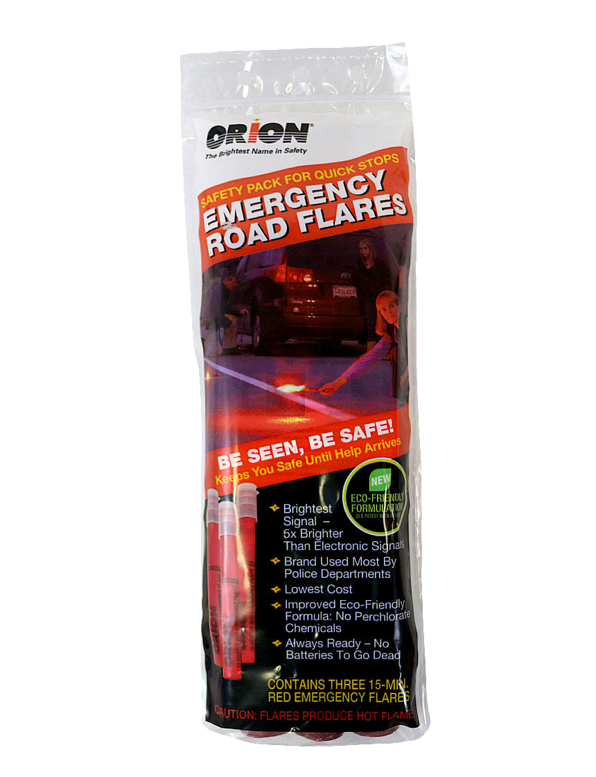 Road safety flare closeup